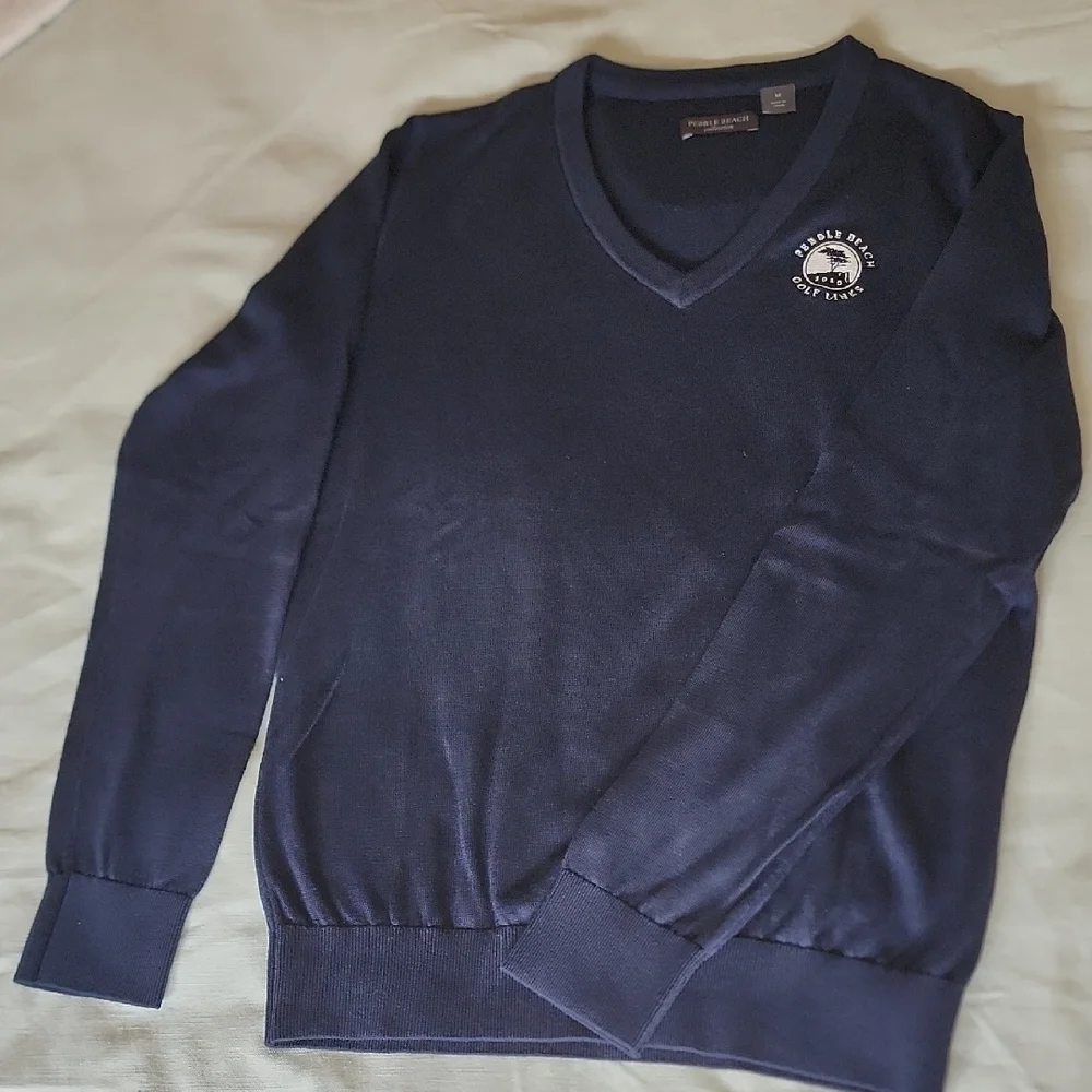 Pebble Beach Women's Navy Blue V-Neck Sweater - Picture 9 of 9